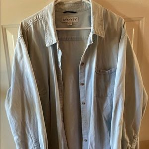 Ava & Viv light wash long sleeve jean shirt